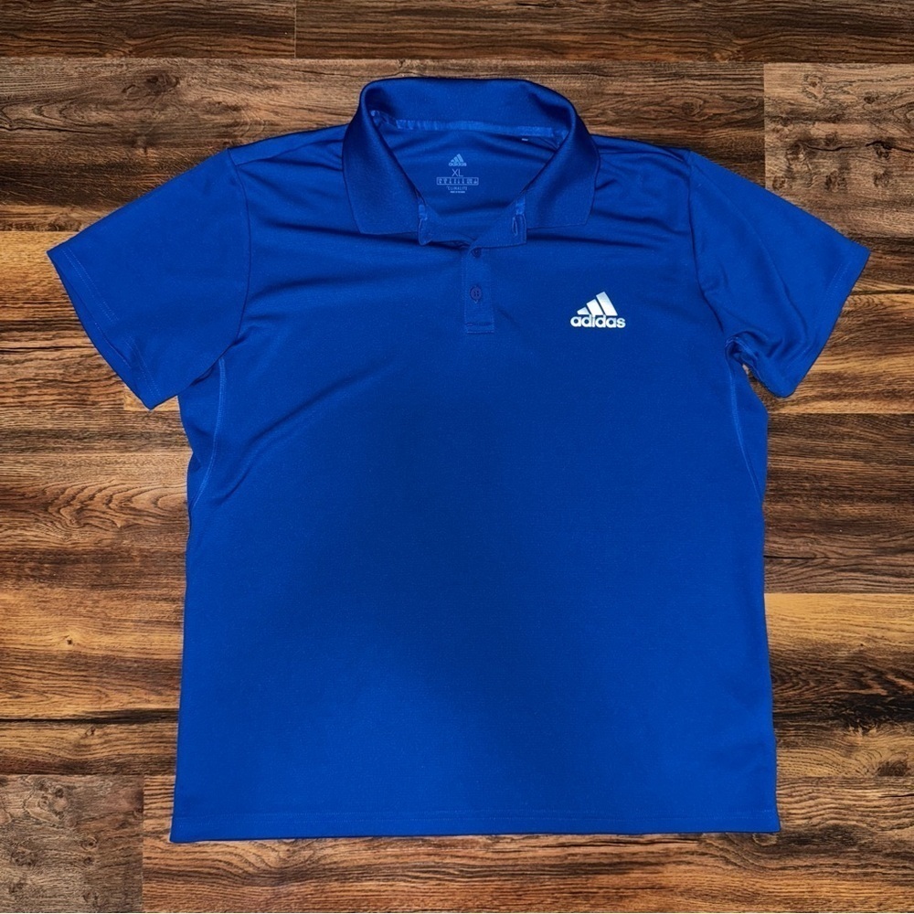 MENS ADIDAS SHORT SLEEVE ROYAL BLUE POLO GOLF SHIRT Cllmalite SIZE XL
